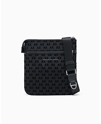 A|X Armani Exchange Men's Flocked Flat Crossbody