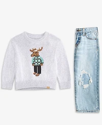 abercrombie kids Toddler Boys' 2T-5T Moose Graphic Sweater