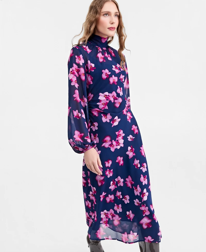 Jonathan Cohen X Macy's Women's Floral A-Line Mock Neck Midi Dress, Exclusive