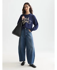 Scotch & Soda Women's and Ribon Embroidery Loose-Fit Sweatshirt