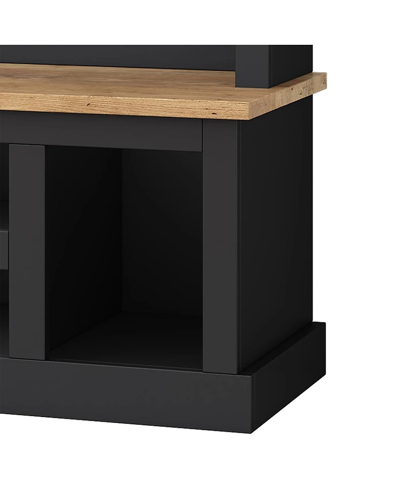 Streamdale Furniture Farmhouse Hall Tree with Storage Bench 13-Compartment Shoe Cabinet and 6 Hooks
