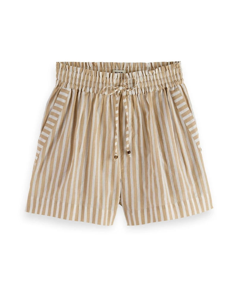 Scotch & Soda Women's High Rise Lurex Stripe Printed Short