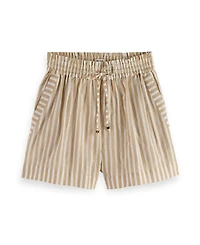 Scotch & Soda Women's High Rise Lurex Stripe Printed Short