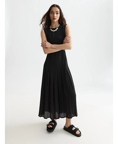 Scotch & Soda Women's and Dresses Pleated Ankle Length Dress, Meteorite