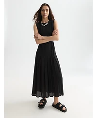 Scotch & Soda Women's and Dresses Pleated Ankle Length Dress, Meteorite