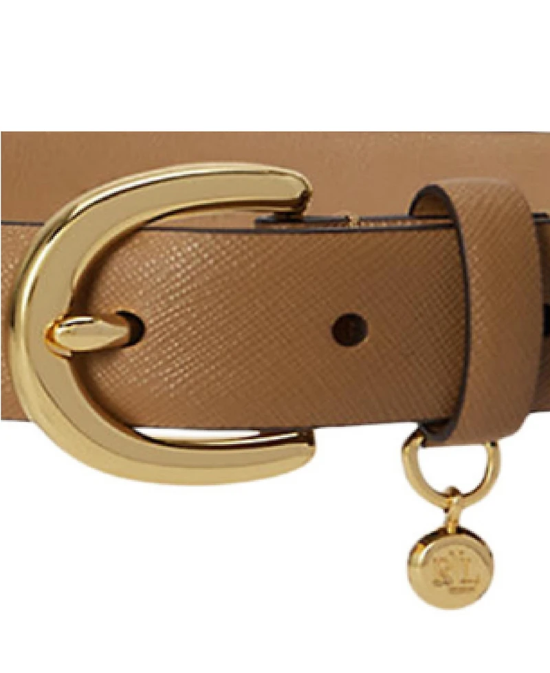 Lauren Ralph Charm Crosshatch Leather Belt