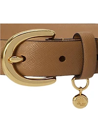 Lauren Ralph Charm Crosshatch Leather Belt
