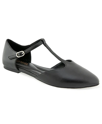 Kensie Women's Gabrielle T-Strap Flat