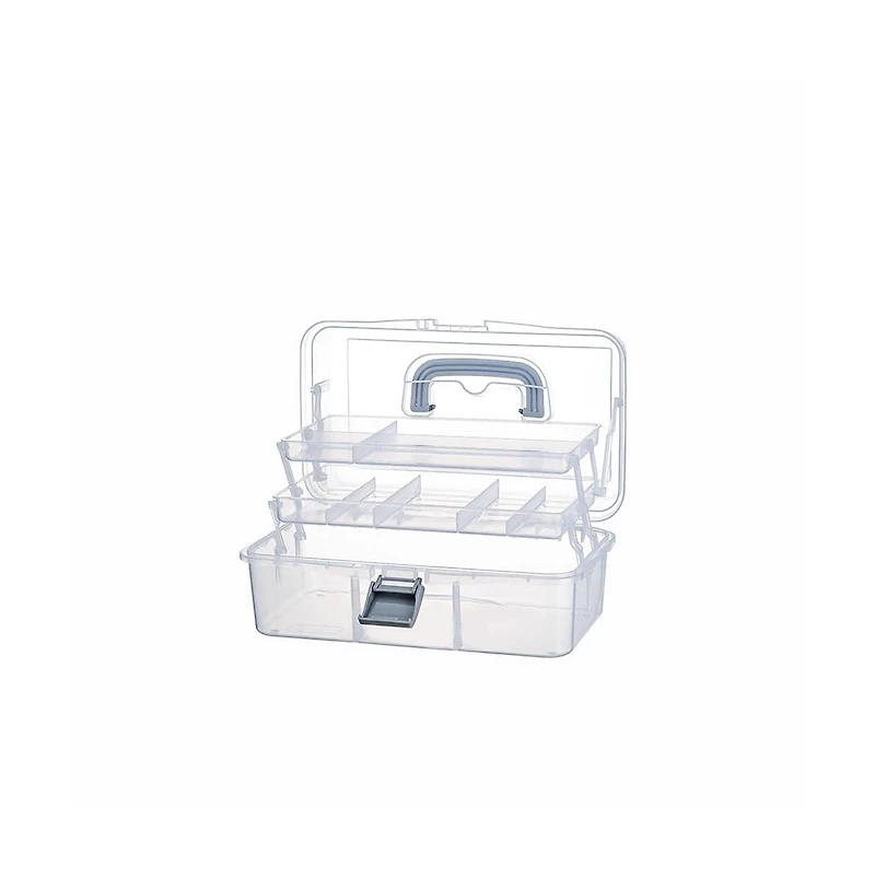 Xdovet 2-Tier Plastic Organizer Box with Handle