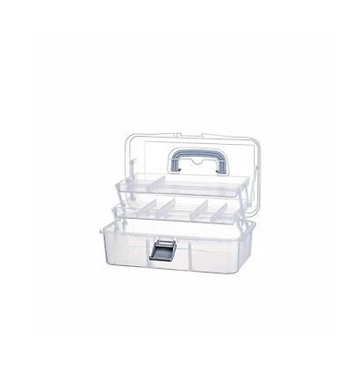 Xdovet 2-Tier Plastic Organizer Box with Handle