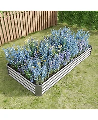 Streamdale Furniture 2Piece 8x4x1ft Metal Raised Rectangle Garden Planter Beds