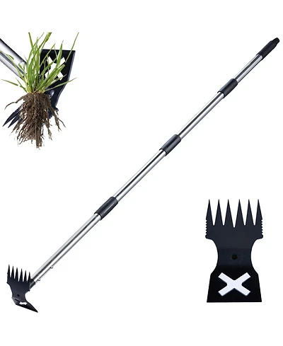 Xdovet Weed Puller Long Handle Manual Weeder Rake Hoe Garden Tool