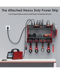 Xdovet Power Tool Organizer Wall Mount Charging Station Rack Holder 8 Outlet
