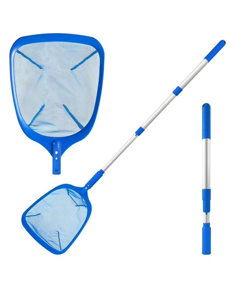 Xdovet Pool Skimmer Net Telescopic Pole Fine Mesh Aluminum Frame - C