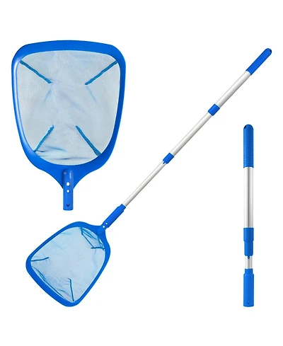 Xdovet Pool Skimmer Net Telescopic Pole Fine Mesh Aluminum Frame - C