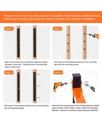 Xdovet Wall Mount Lumber Rack 3-Level Metal 4 Pack