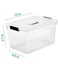 Xdovet Stackable Plastic Storage Bins with Lids