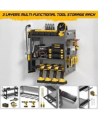 Xdovet Power Tool Organizer Wall Mount Charging Station Metal Rack Drill Holder