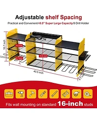 Xdovet Power Tool Organizer Wall Mount Charging Station Drill Holder 8 Outlet Gift Men