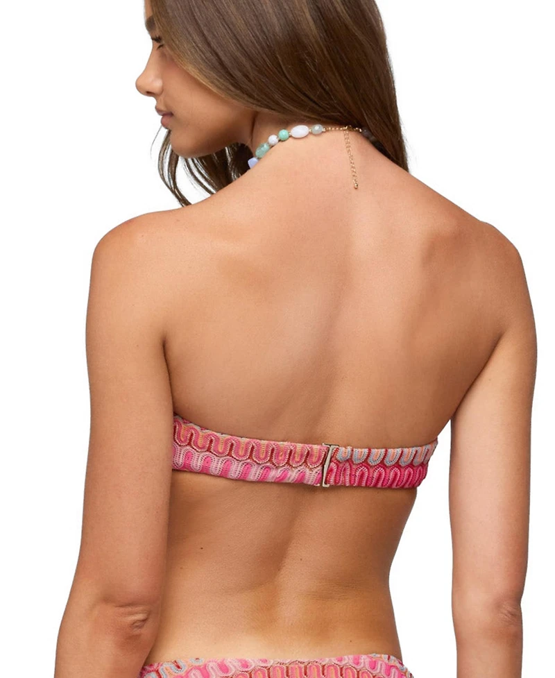 Edikted Women's Livy Zigzag Crochet Bandeau Bikini Top