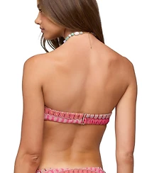 Edikted Women's Livy Zigzag Crochet Bandeau Bikini Top