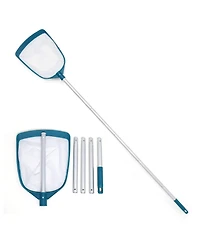 Xdovet Pool Skimmer Net Rake Aluminum Pole Mesh
