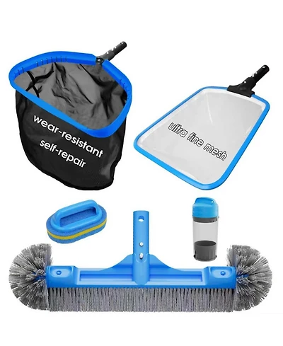 Xdovet Pool Cleaning Kit Skimmer Net Brush Chlorine Floater Scrubber