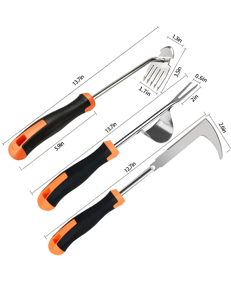 Xdovet Manual Weed Puller Tool Stainless Steel Garden Weeder Hand Remover Rubber Handle