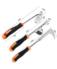 Xdovet Manual Weed Puller Tool Stainless Steel Garden Weeder Hand Remover Rubber Handle