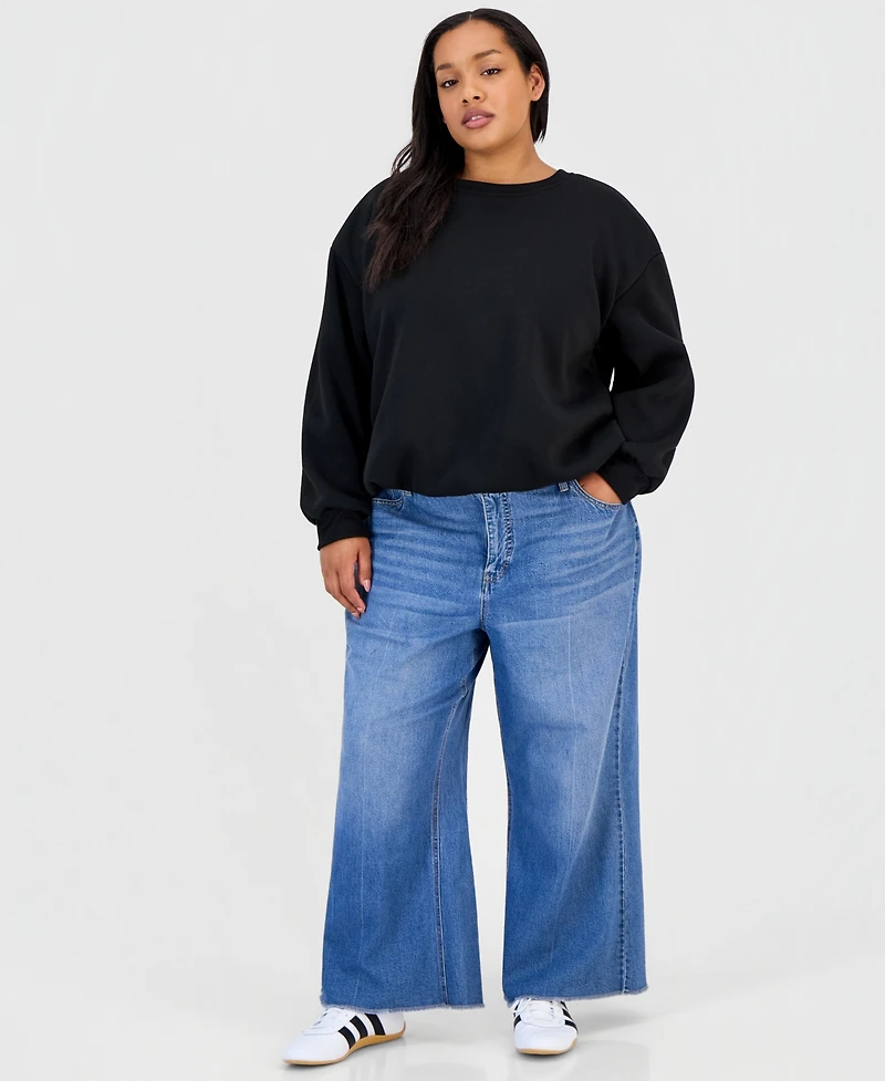Full Circle Trends Trendy Plus Bubble-Hem Sweatshirt