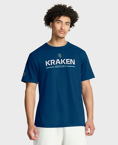 Fanatics Men's Deep Sea Blue Seattle Kraken Authentic Pro Primary T-Shirt