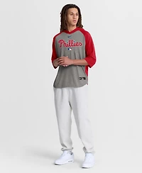 Nike Men's Red Philadelphia Phillies Authentic Collection Flux Dri-fit Raglan 3/4-Sleeve Hooded T-Shirt