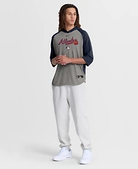 Nike Men's Gray Atlanta Braves Authentic Collection Flux Dri-fit Raglan 3/4-Sleeve Hooded T-Shirt