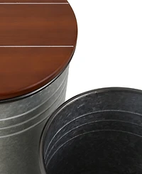 Glitzhome Modern Metal Storage Accent Table or Stool, Set of 2