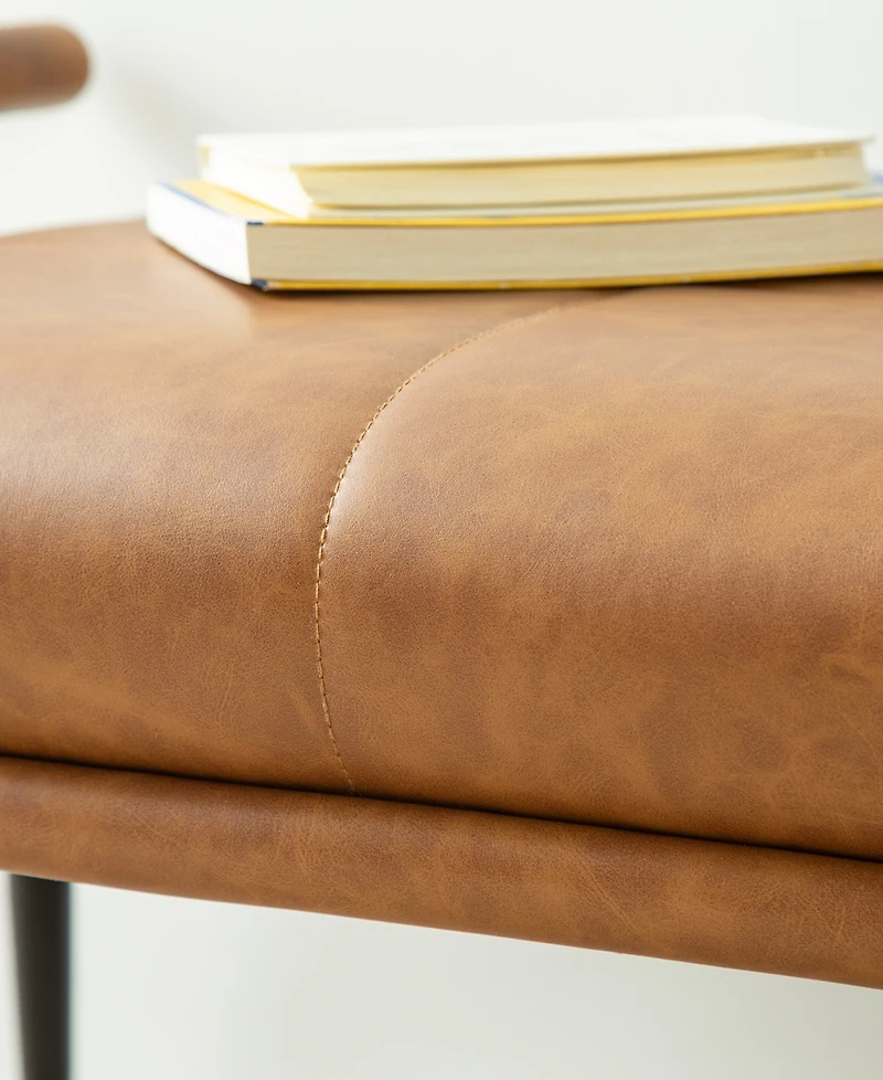 Glitzhome Modern 20.5" Metal Upholstered Bench