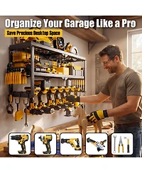 Xdovet Power Tool Organizer Wall Mounted Drill Rack Charging Station Great Father's Day Gift for Men