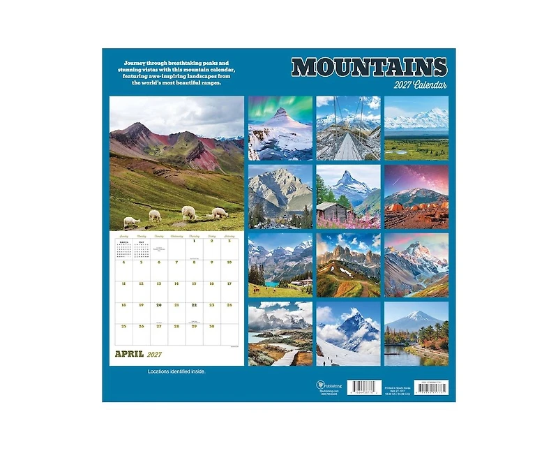 Tf Publishing Paper Goods 2027 Mountains Wall Calendar