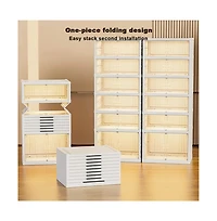 homfan 66in Tall Space-Saving Collapsible Shoe Storage Cabinet