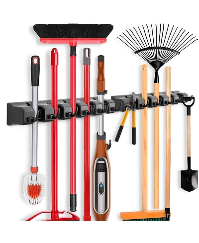 Xdovet Mop Broom Holder Wall Mount Organizer Rack