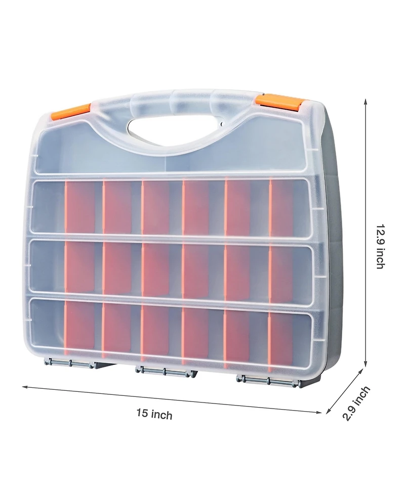 Xdovet Hardware Storage Box with handle, lid, and adjustable dividers
