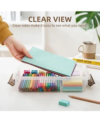 Xdovet Plastic Storage Box Latching Lid B5 Document Organizer