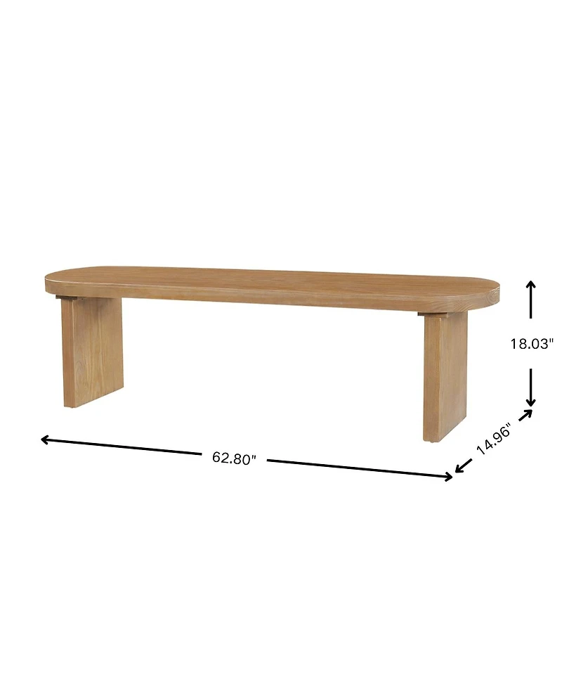 Streamdale Furniture 62.9'' Solid Wood Indoor Dining Bench Seats 3