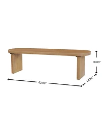 Streamdale Furniture 62.9'' Solid Wood Indoor Dining Bench Seats 3