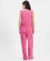 Charter Club Women's Cotton-Blend Pointelle Flutter Tank Pajama Set, Macy's Exclusive