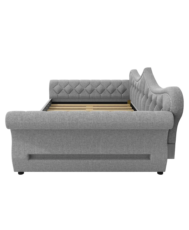 Streamdale Furniture Upholstered Led Daybed with Nailhead Trim