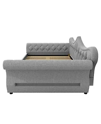 Streamdale Furniture Upholstered Led Daybed with Nailhead Trim