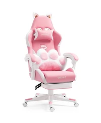 Streamdale Furniture Cat Ears Ergonomic Gaming Chair with Footrest