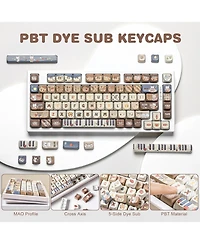 Lamicall Cute Cat Mao Profile Dye-Sub Pbt Full Keycaps Set