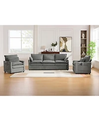Streamdale Furniture Modern Plush Upholstered Sofa Set with Storage Pockets