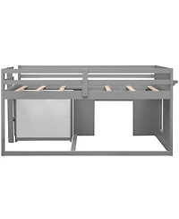 Streamdale Furniture Twin Size Loft Bed with Cabinet and Shelf